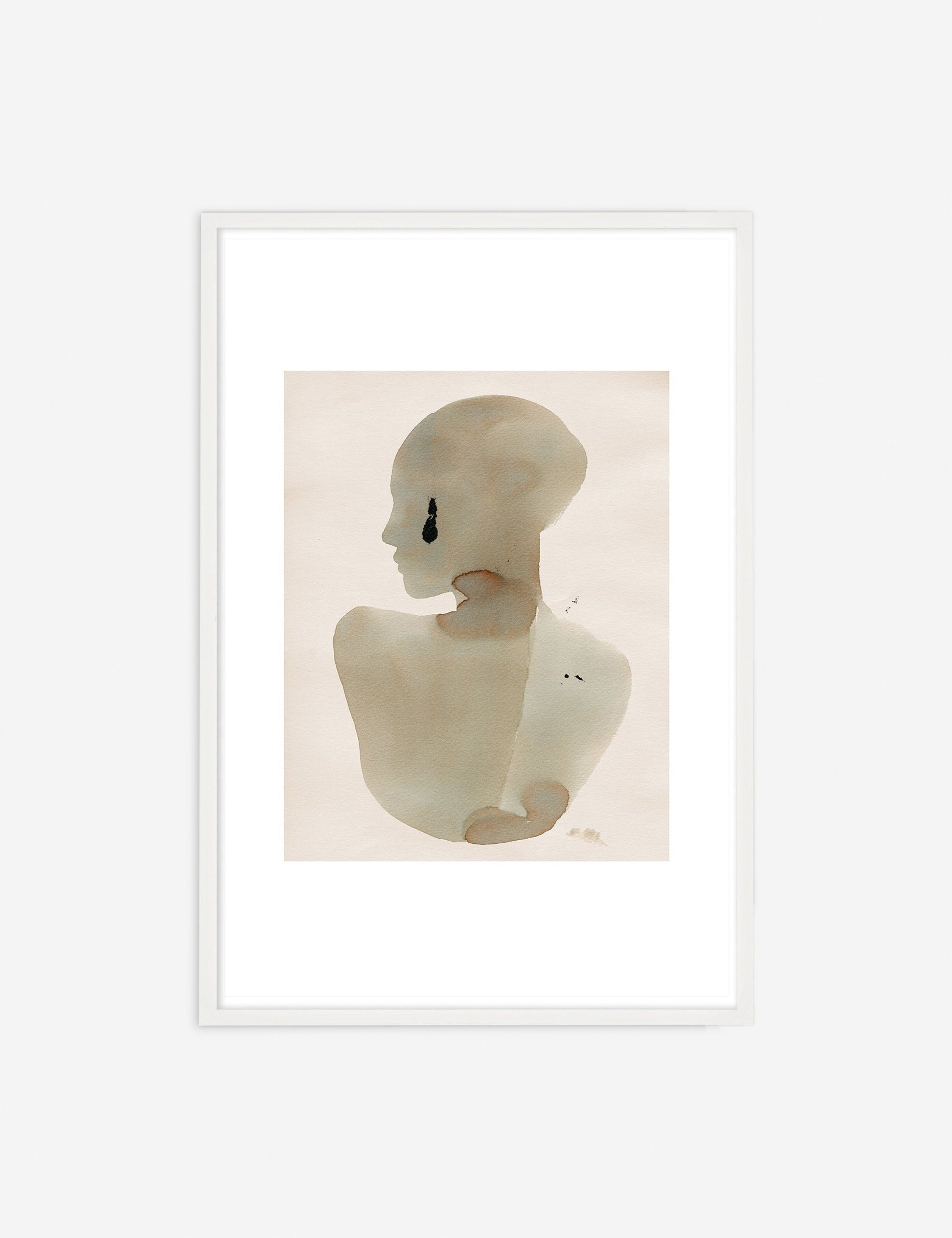 #color::white #size::32.25--x-47.25- #size::38.25--x-56.25- | Sara singh back drop portrait neutral toned wall art by Stampa