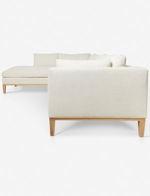 Side of the Charleston ivory left-facing sectional sofa