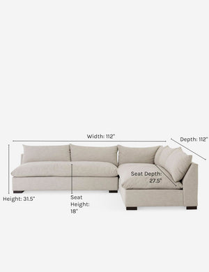 Decima Sectional Sofa : Oatmeal