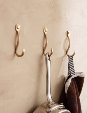 Curvature Wall Hook (Set of 3) by Ferm Living : Brass