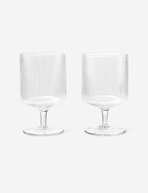 Set of two rian ripple wine glasses