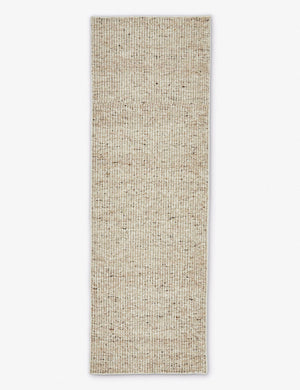 Taos neutral light brown wool blend runner rug.