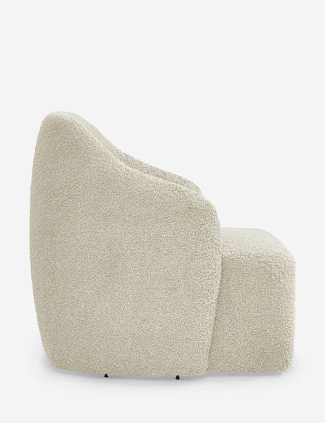 #color::cream-boucle | Side of the Tobi cream boucle swivel chair 