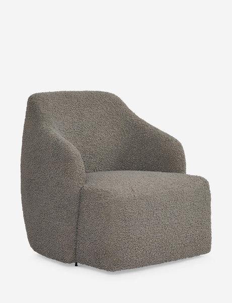 #color::gray-boucle | Angled view of the Tobi Gray Boucle swivel chair