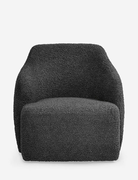 #color::slate-boucle | Tobi Slate Boucle swivel chair with a curved frame