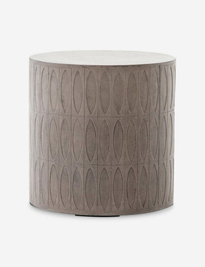 Glyn concrete indoor and outdoor side table with carved finish