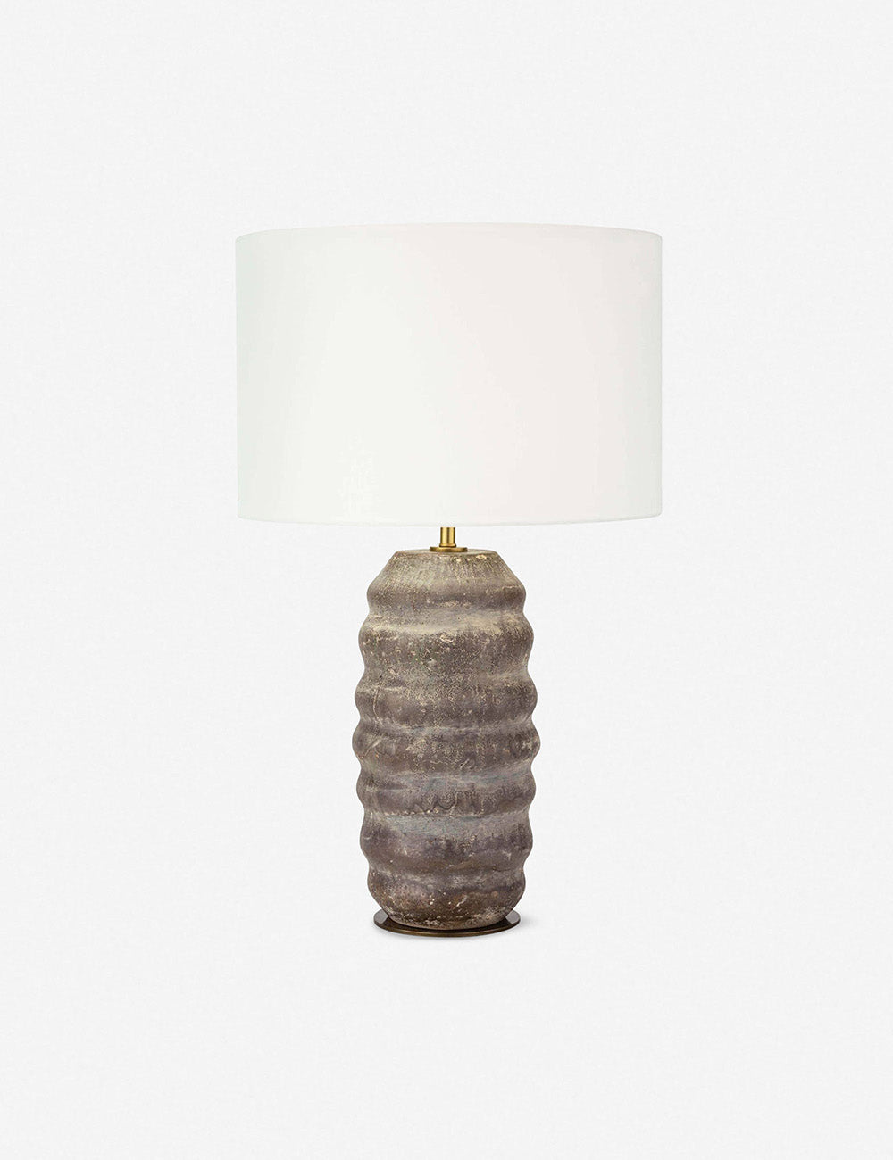 | Ola earth-toned ridged Ceramic Table Lamp by Regina Andrew