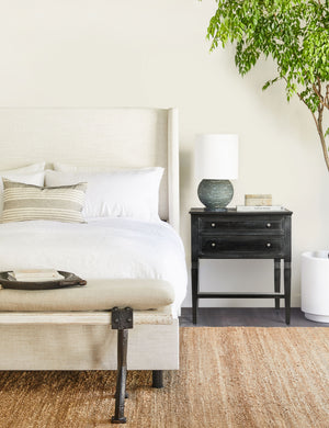 Luna 2 Drawer Nightstand : Hand Rubbed Black