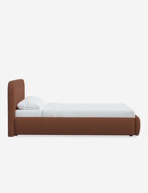 Side of the Nabiha Terracotta Linen platform bed