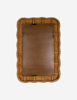 Back of the Yarely woven rattan frame wall mirror.