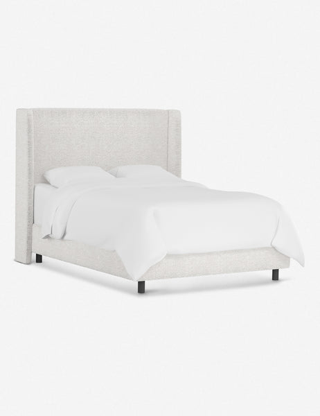 #color::white-boucle #size::twin #size::full #size::queen #size::king #size::cal-king | Angled view of the Adara white boucle upholstered bed.