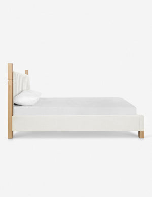 Side of the Ambleside Oyster White Linen bed