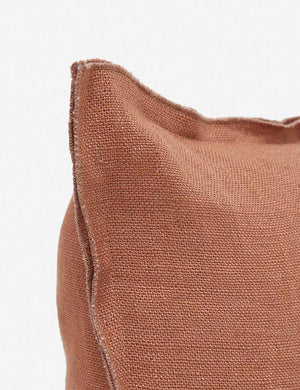 Corner of the arlo rust orange square pillow