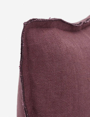 Corner of the  arlo Aubergine burgundy long lumbar
