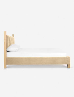 Side of the Ambleside Brie Beige Velvet bed