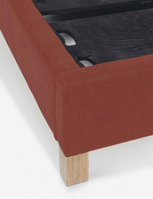 Corner and inside of the Ambleside Terracotta Linen bed