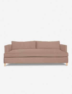 Apricot Linen Belmont Sofa with curved back and oversized cushions by Ginny Macdonald