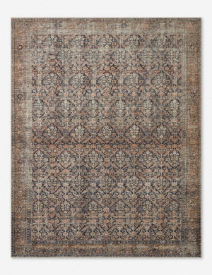 Billie Rug in ink and salmon by Amber Lewis x Loloi with a traditional distressed pattern