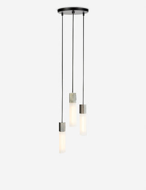Basalt slender hexagonal 3-light pendant light by tala with stainless steel hardware