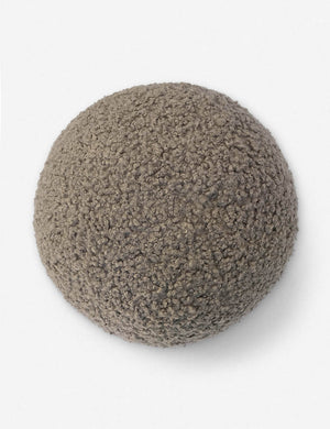 Bird’s-eye view of the Khaki gray Bouclé Ball Pillow by Sarah Sherman Samuel