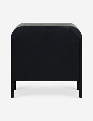 Back of the Brooke one drawer black nightstand