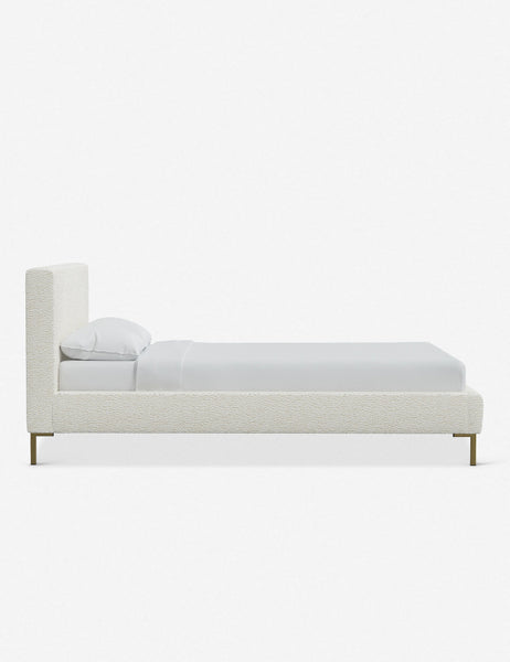 #color::cream-sherpa #size::twin #size::full #size::queen #size::king #size::cal-king | Side of the Deva Cream Sherpa platform bed