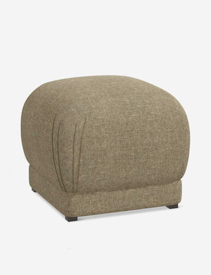 Angled view of the Bailee Pebble Linen ottoman
