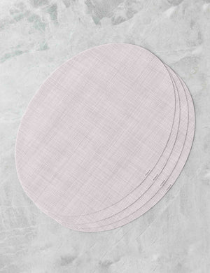 Set of four blush pink Mini Basketweave Oval Placemat by Chilewich