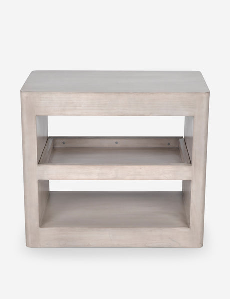 | Arabel light wood open nightstand with two pull-out drawers