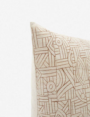 Corner of the Kisha natural-toned square throw pillow