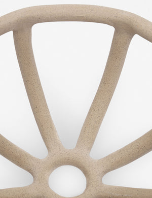 Close-up of the center and side of the Prong cream stoneware ceramic centerpiece bowl by SIN