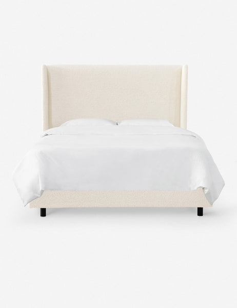 #color::cream-sherpa #size::cal-king #size::full #size::king #size::queen #size::twin | Adara cream sherpa upholstered bed.