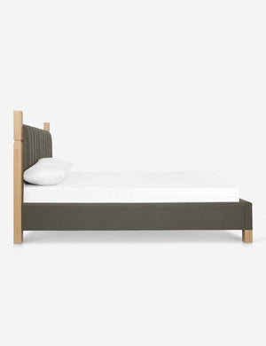 Side of the Ambleside Loden Gray linen bed