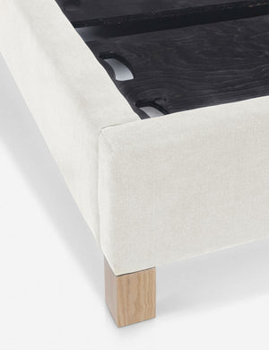 Corner and inside of the Ambleside Oyster White Linen bed