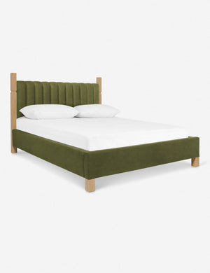 Angled view of the Ambleside Jade Green Velvet bed