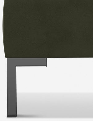The gray leg on the Deva Moss platform bed