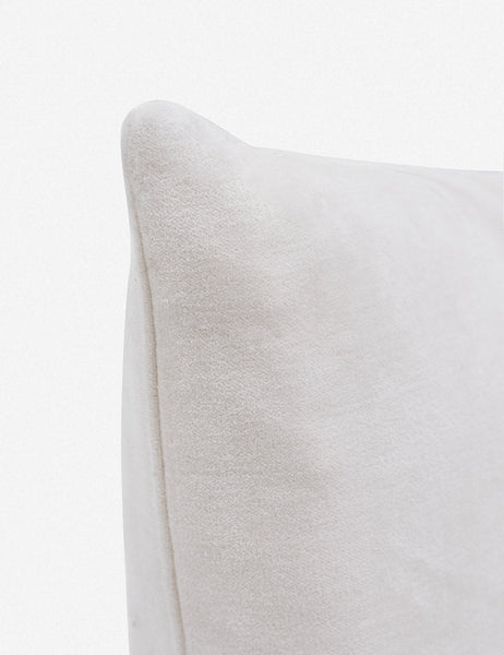 #color::oyster #style::square  #fill type::with-feather-down-insert  #fill type::pillow-cover-only |   Corner of Charlotte Oyster White Square Velvet Pillow