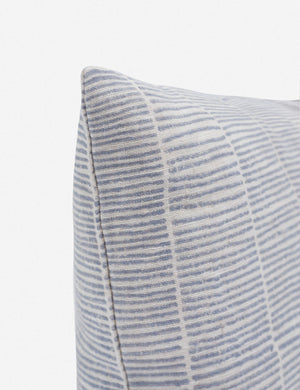 Corner of the claudette blue long lumbar pillow