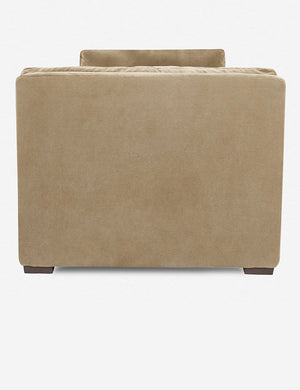 Side of the Elvie Camel beige Velvet chaise