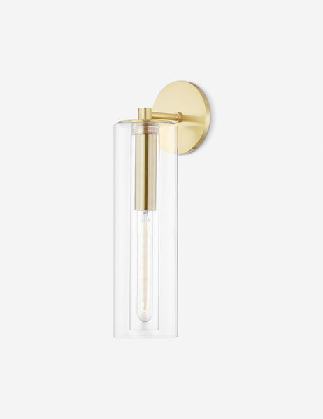 #color::antique-brass | Alejandro tubular antique brass sconce