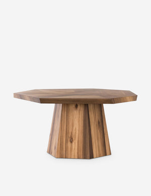 Herschel polygonal wooden dining table with a beveled edge