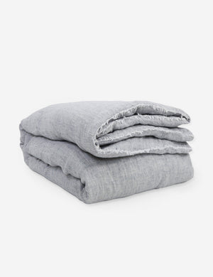 Logan navy striped Linen Duvet by Pom Pom at Home