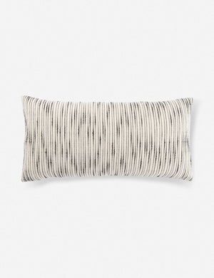 Peregrine black and white marled striped lumbar pillow