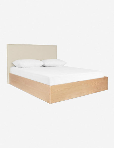 #size::cal-king #size::king #color::natural #size::queen | Angled view of the Nia natural linen bed