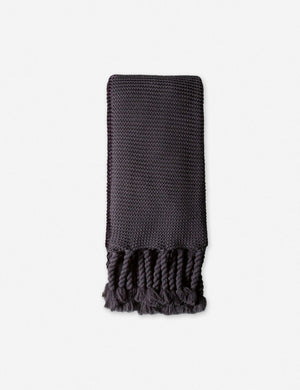 Trestles midnight gray chunky knit throw by pom pom at home