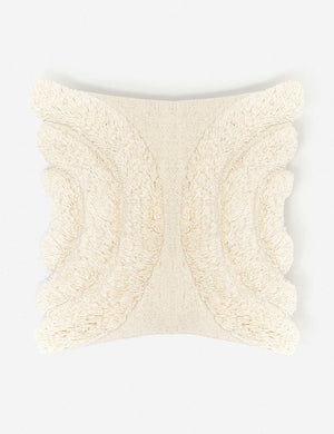 Arches ivory high-low textured plush square pillow by Sarah Sherman Samuel