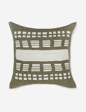 Stonewalk green geometric square throw pillow by Élan Byrd